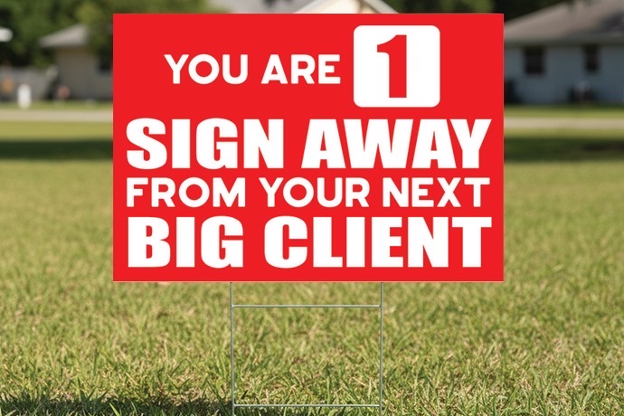 Custom yard sign example